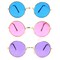 Tinted Round Hippie Glasses Pink Purple and Blue 60's Style Hipster Circle Sunglasses - 3 Pairs